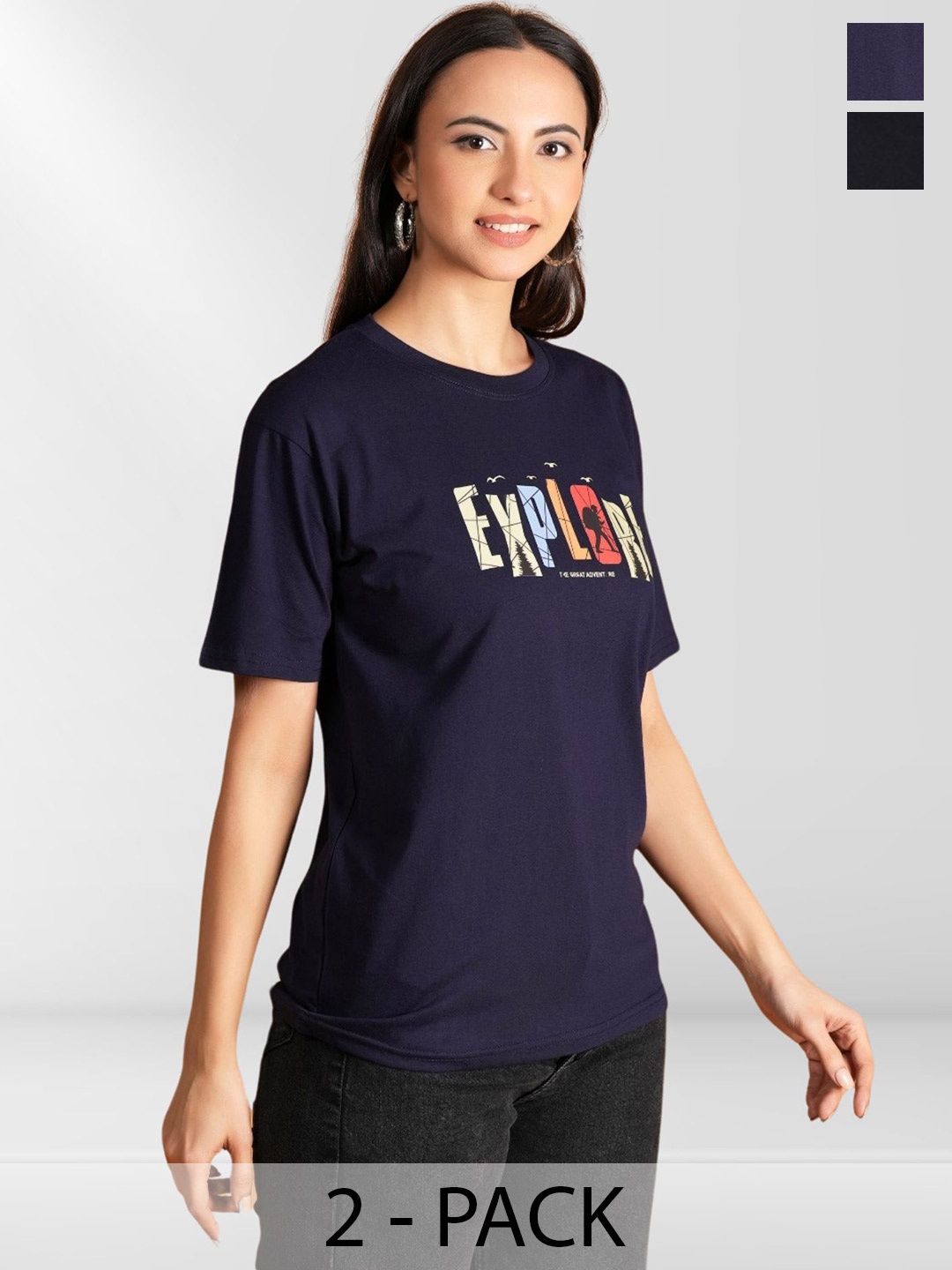 

Belfry Women Typography 2 Printed Applique T-shirt, Multi
