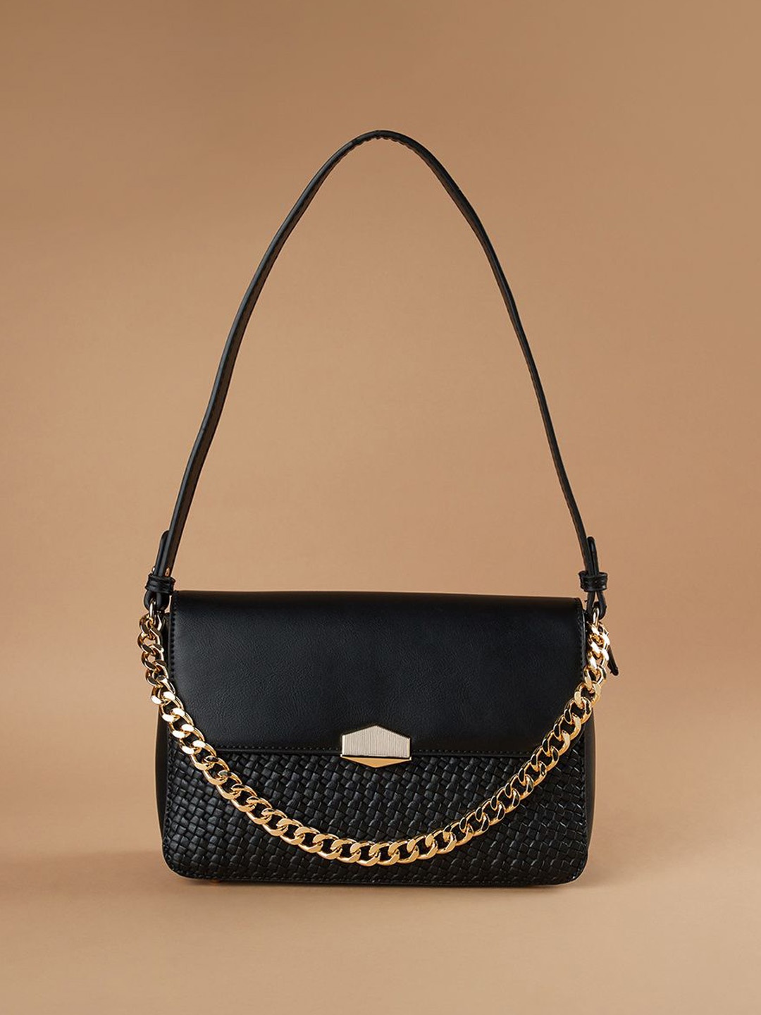 

Ginger by Lifestyle PU Structured Sling Bag, Black