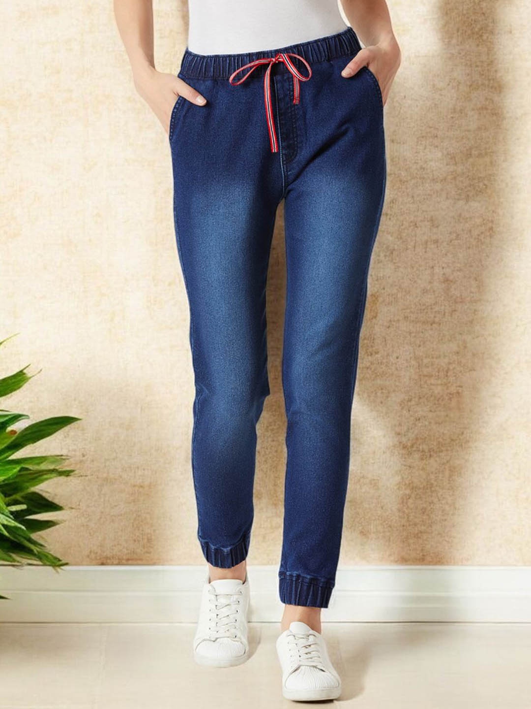 

Mast & Harbour Women Stretchable Jeans, Navy blue