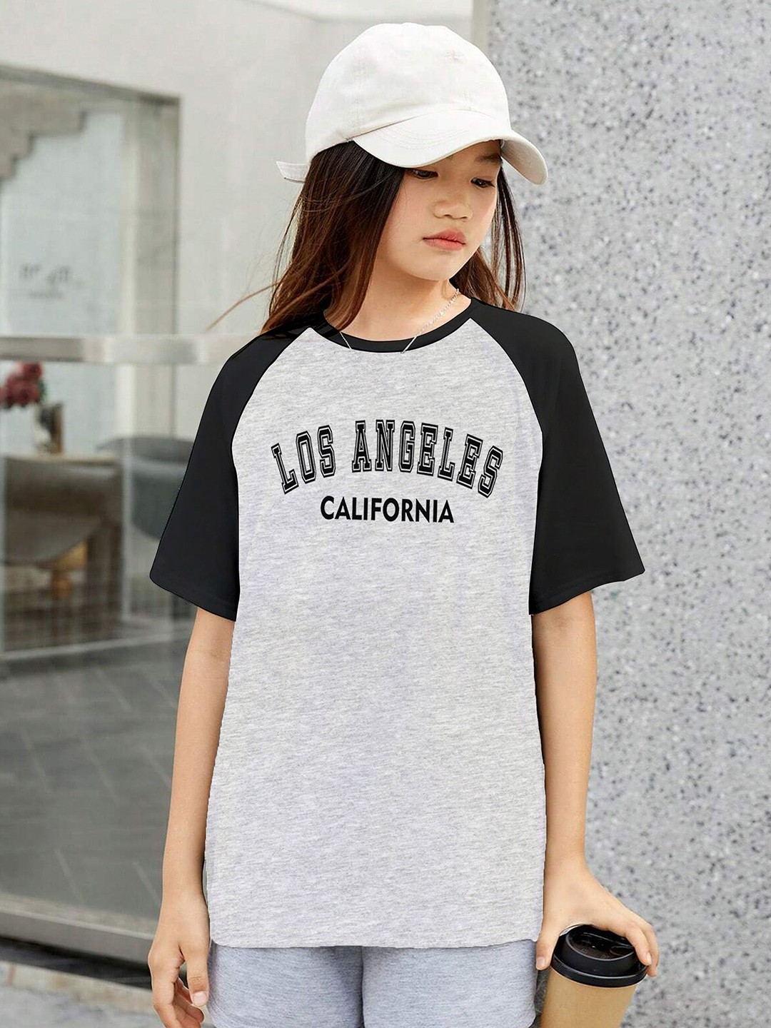 

MODARUE Girls Printed T-shirt, Grey