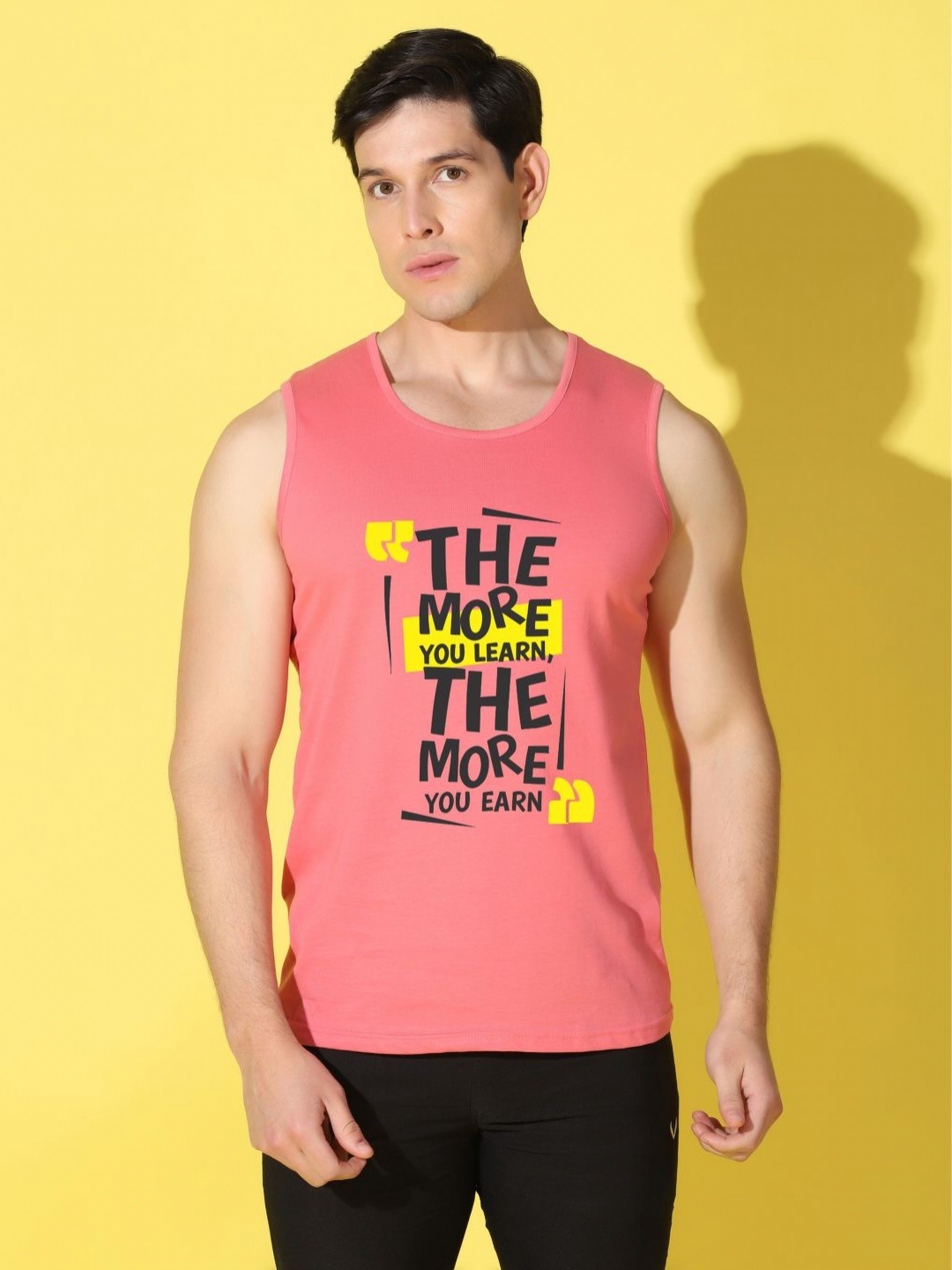 

WOOSTRO Men Typography Printed Slim Fit T-shirt, Peach
