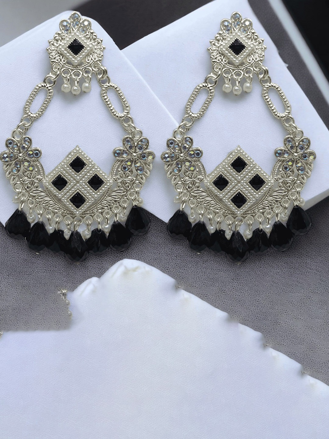 

Anouk Contemporary Drop Earrings, Black