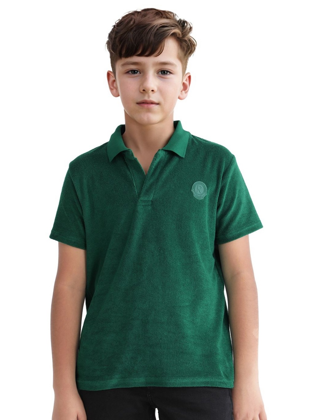 

RARE ONES Boys Polo Collar Pockets T-shirt, Green