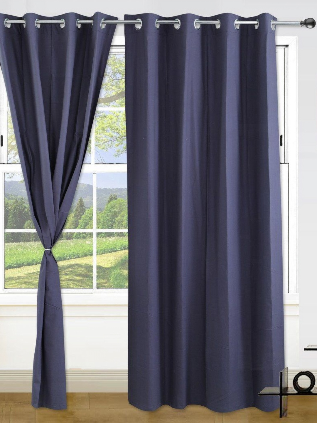 

Dekor World Blue Set of 2 Door Curtain