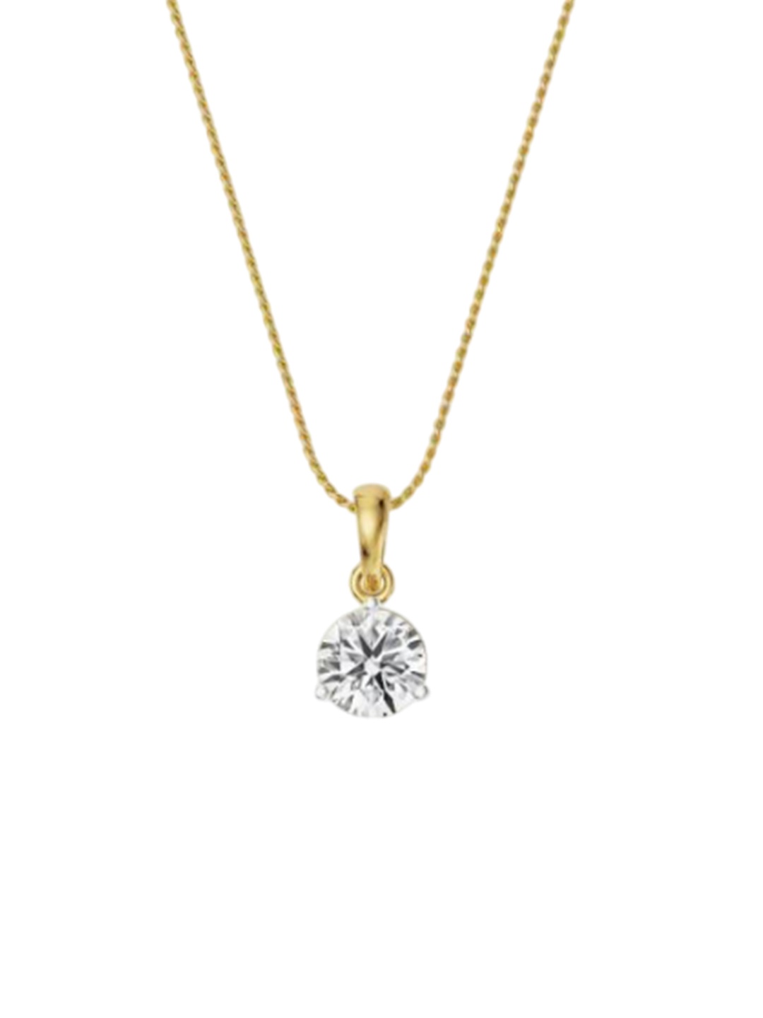 

Emori Three Prong 0.5 CT Lab Grown Diamond Pendant, Yellow