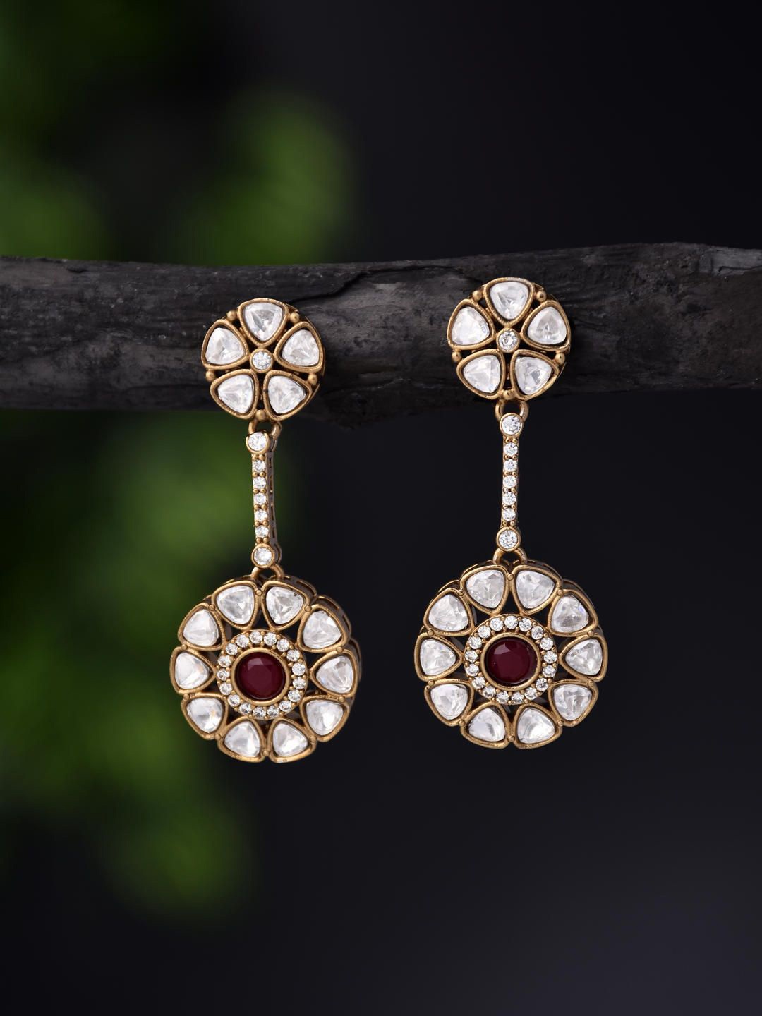 

Reenisaa Oval Drop Earrings, Gold