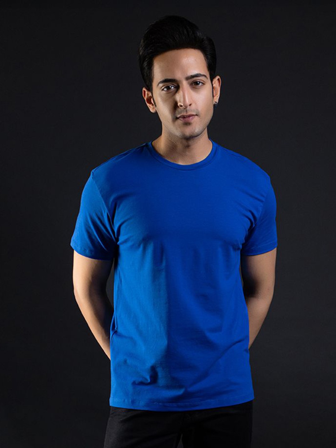 

Ghumakkad Half Sleeve Round Neck Sports T shirt, Blue