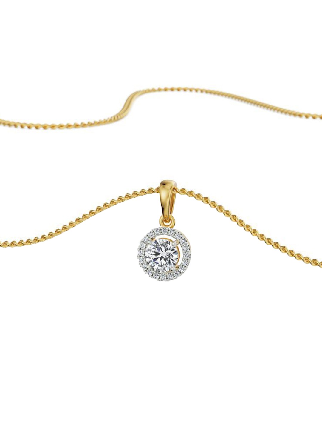 

Emori 1 CT Bianca Halo Round Lab Diamond Pendant, Yellow