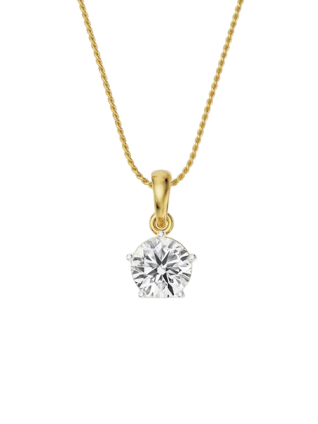 

Emori Five Prong 2 CT Lab Grown Diamond Pendant, Yellow