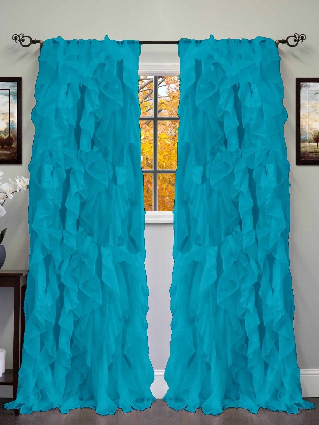 

Dekor World Multicoloured Set of 2 Sheer Door Curtain, Multi