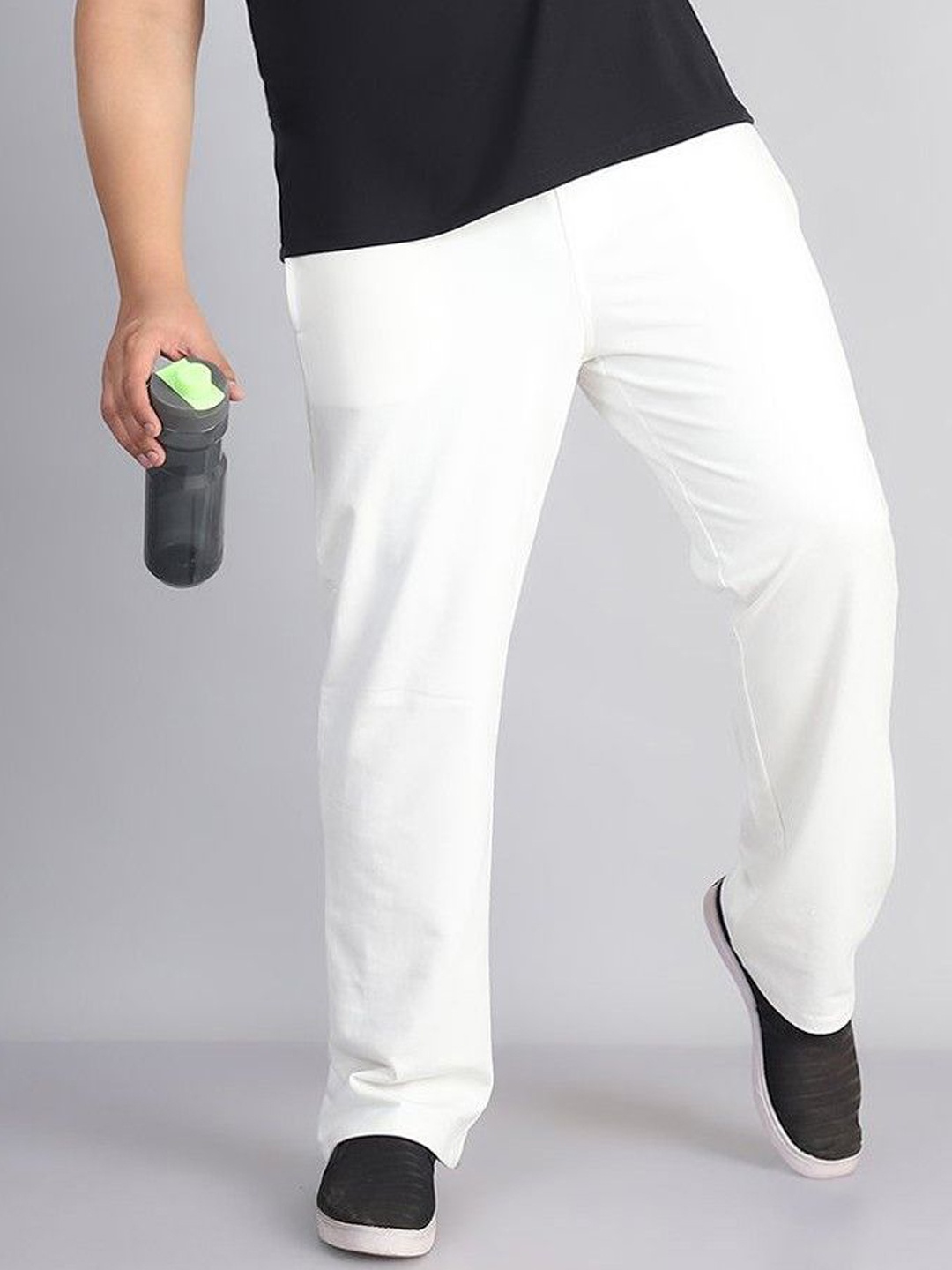 

Bishop Cotton Men Relaxed-Fit Pure Cotton Mid-Rise Track Pants, White