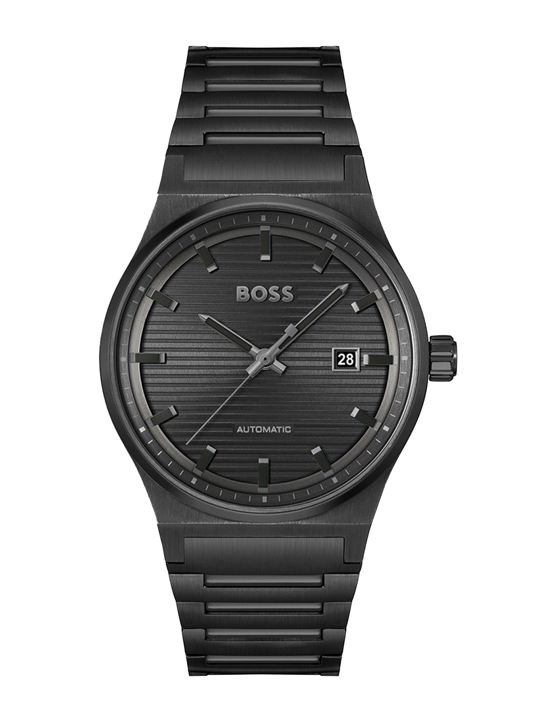 

BOSS Men Dial & Stainless Steel Wrap Around Straps Analogue Automatic Solar Powered Watch 1514120, Black