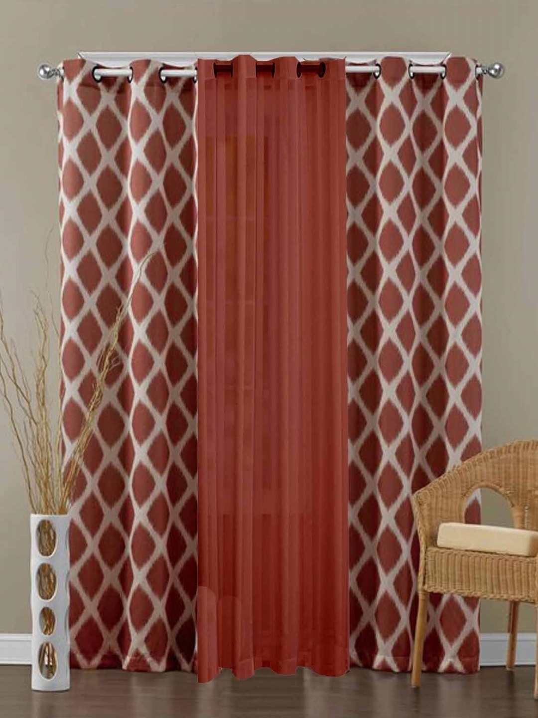 

Dekor World Multicoloured Set of 3 Door Curtain, Multi