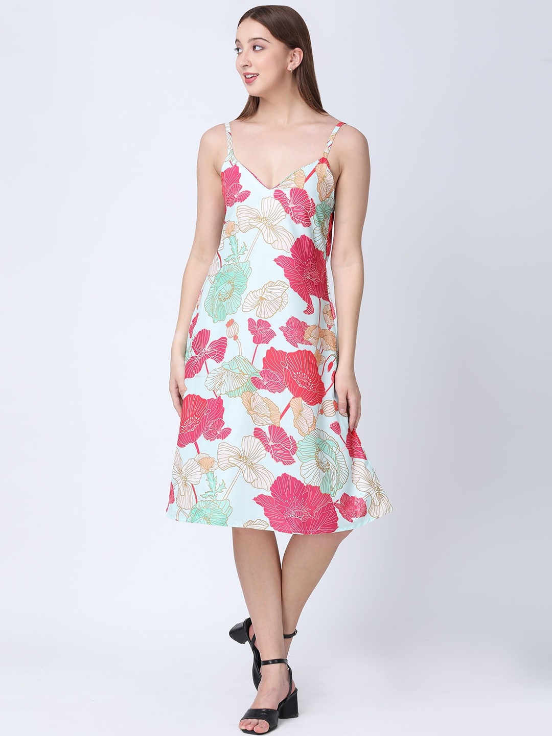 

SZN Floral Print A-Line Dress, Pink