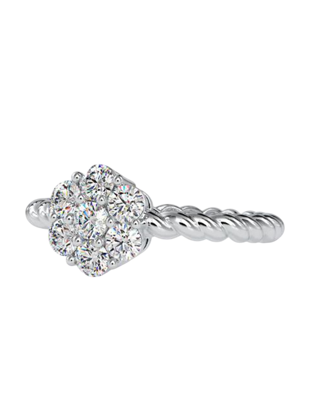 

Emori Floral Solitaire Halo Diamond Ring, White