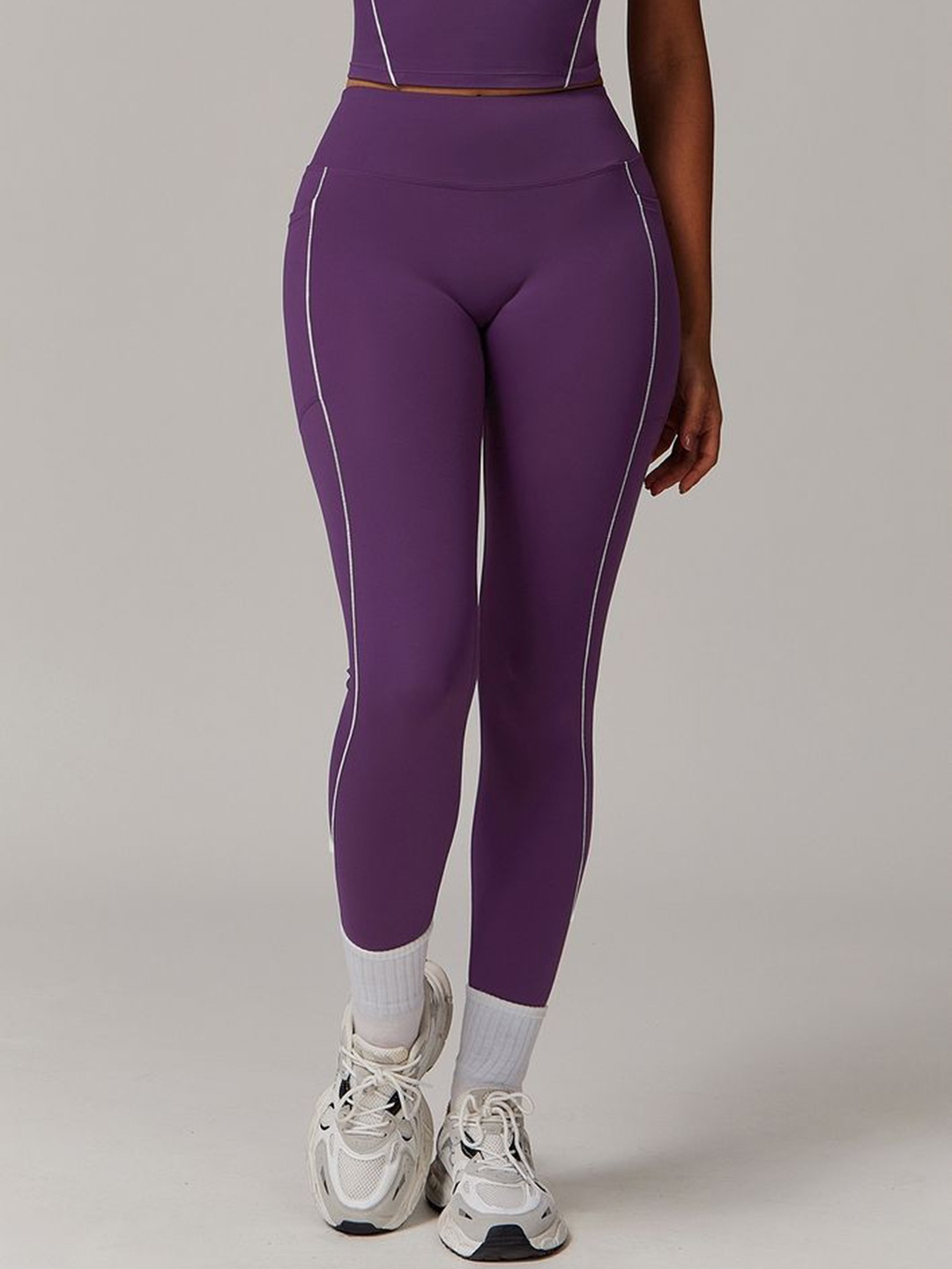 

LULU & SKY High-Waisted Athleisure Tights, Purple