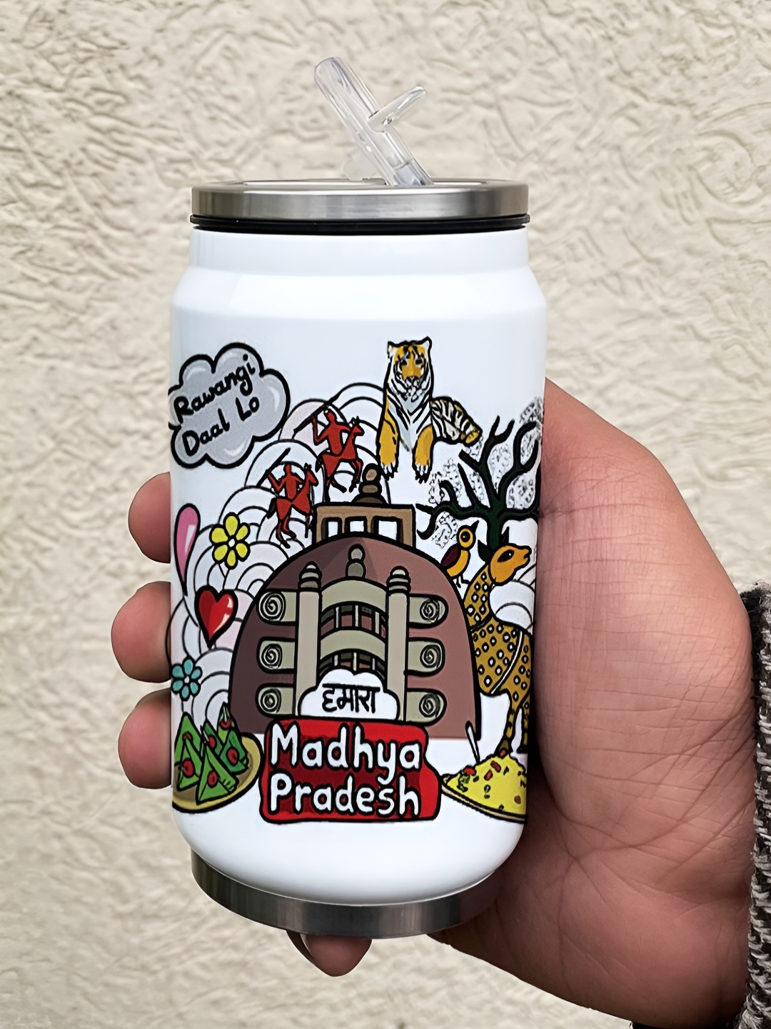 

Indigifts White Single Stainless Steel Water Bottle