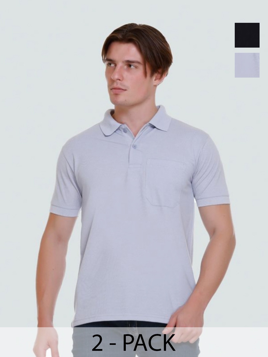 

Yoorix Men 2 Polo Collar T-shirt, Pink