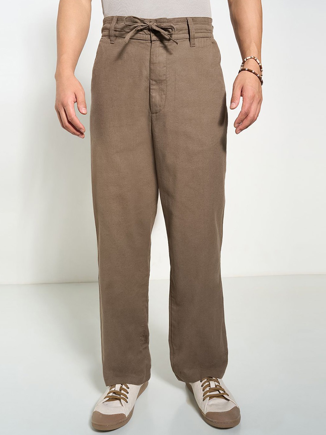 

7 Alt by Pantaloons Men Loose Fit Trousers, Brown