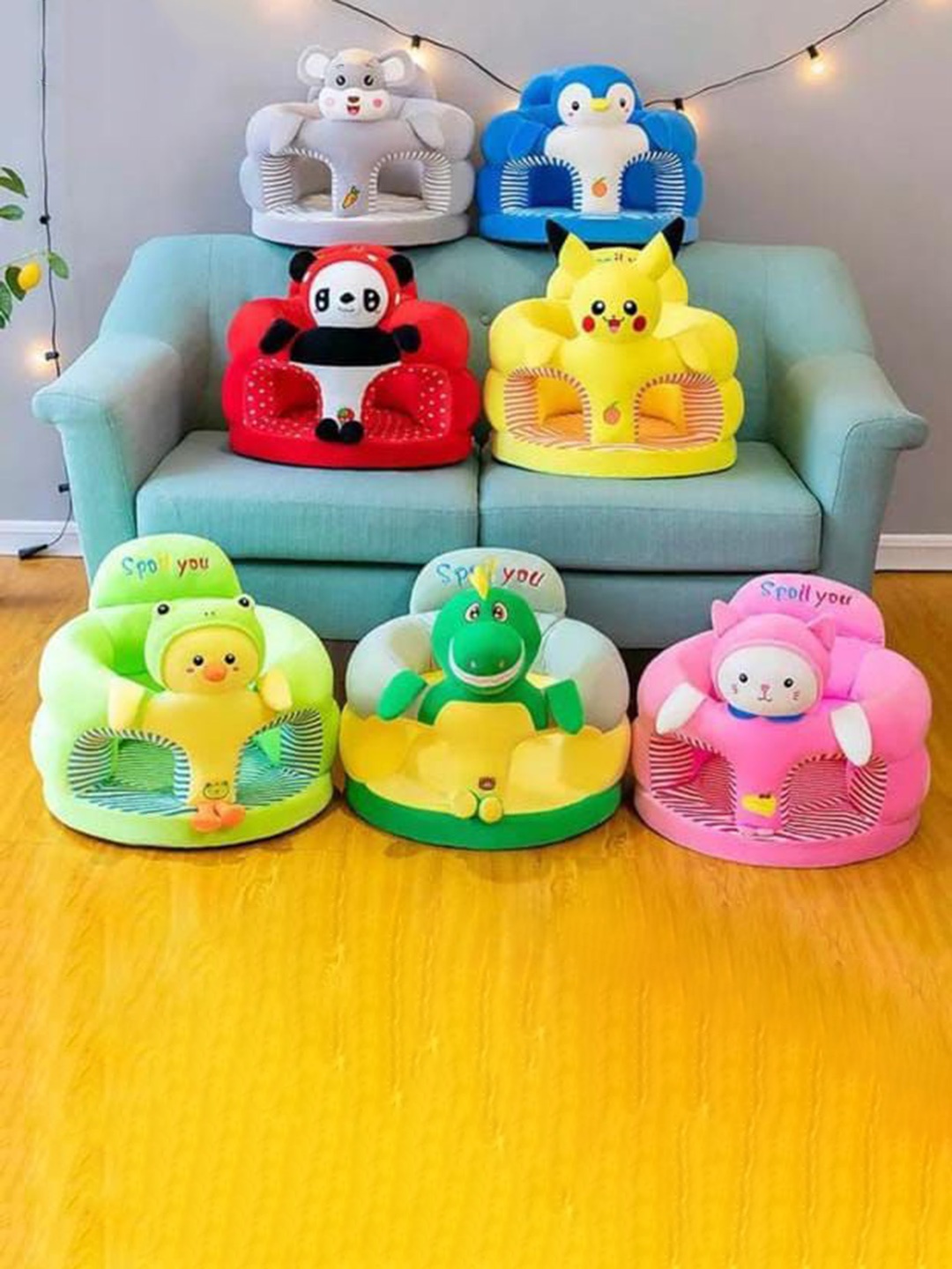 

KIDS WONDERS Cotton Animals and Birds Soft Toys and Dolls, Yellow