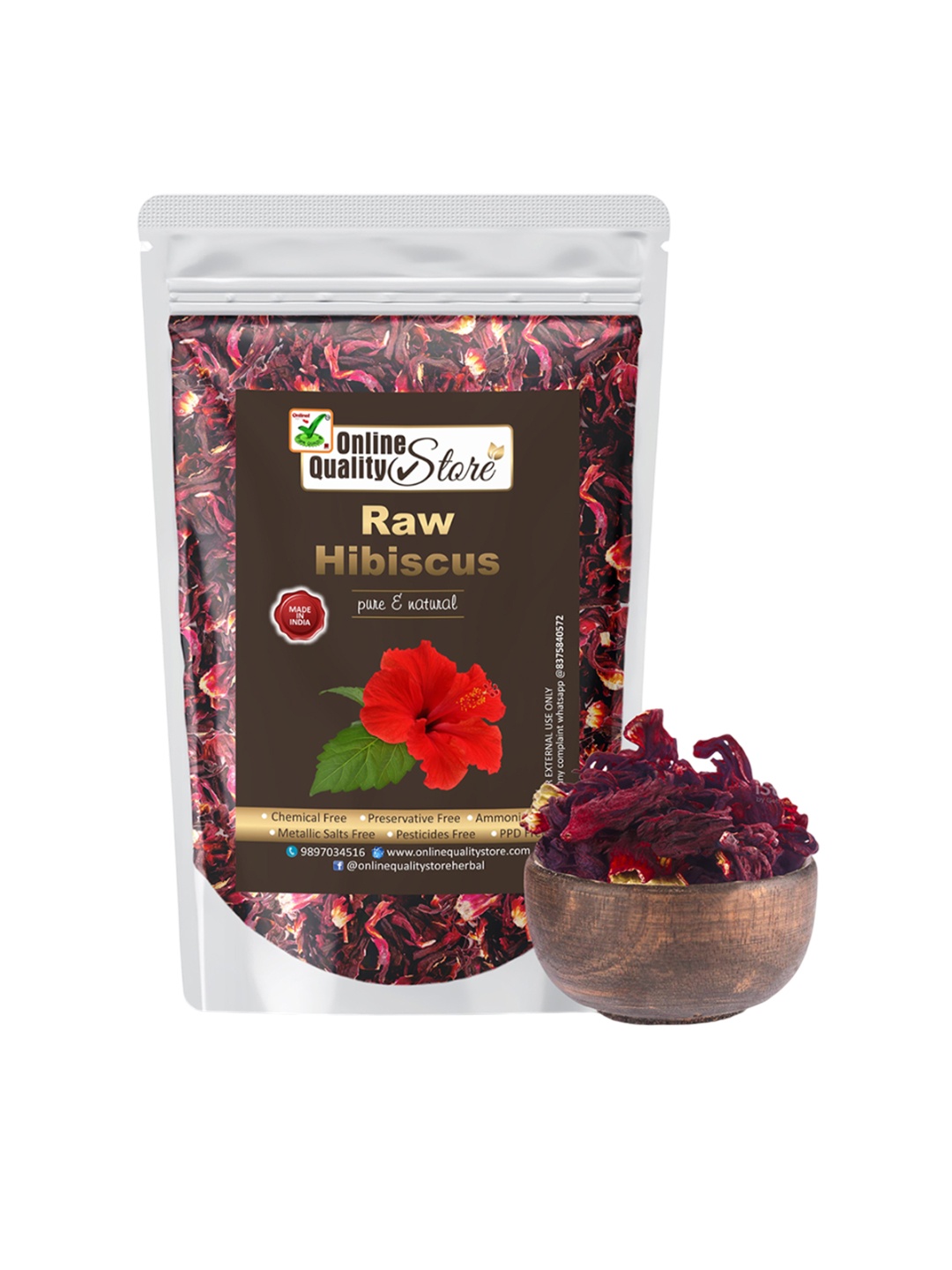 

Online Quality Store Raw Hibiscus Hair Mask For Hair Growth - 200g, Maroon