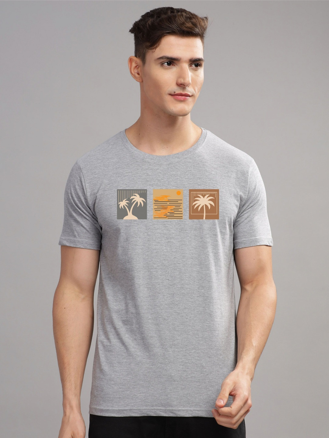 

ADRO Men Printed T-shirt, Grey