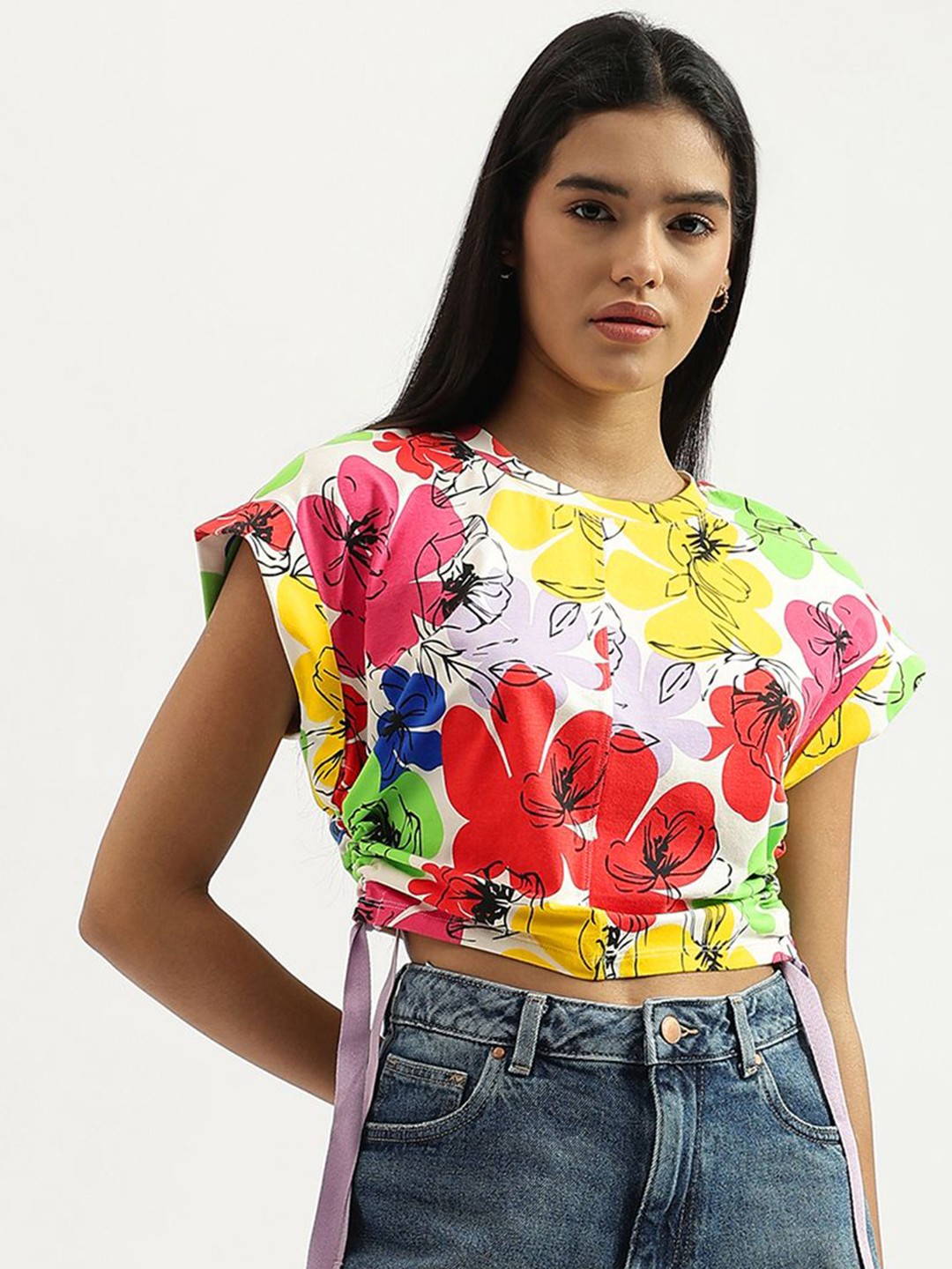 

United Colors of Benetton Women Printed T-shirt, Pink