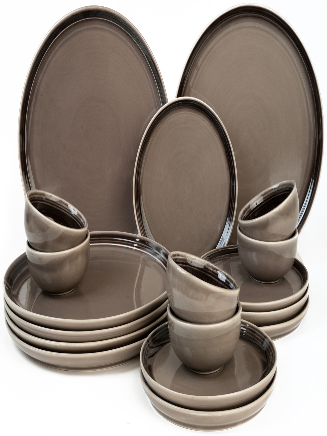 

BODHI HOUSE Grey 2025 18 Pieces Porcelain Dishwasher and Microwave Safe Dinner Set of