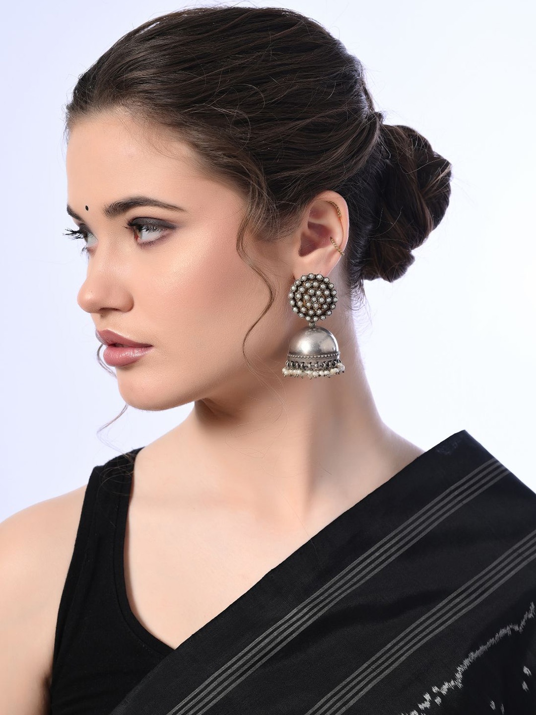 

KINGSIN Classic Jhumkas Earrings, Silver