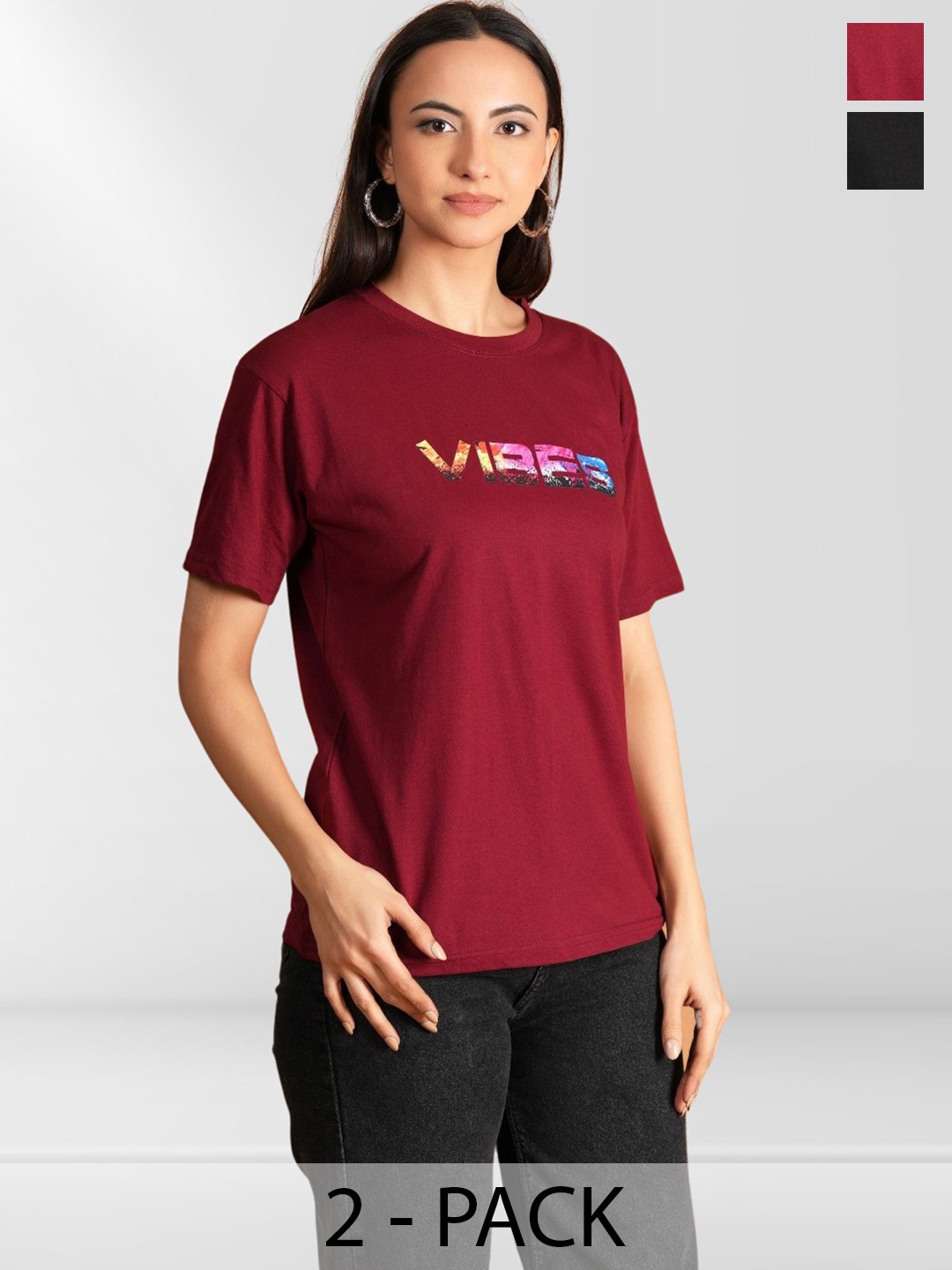 

Belfry Women 2 Printed Applique T-shirt, Multi