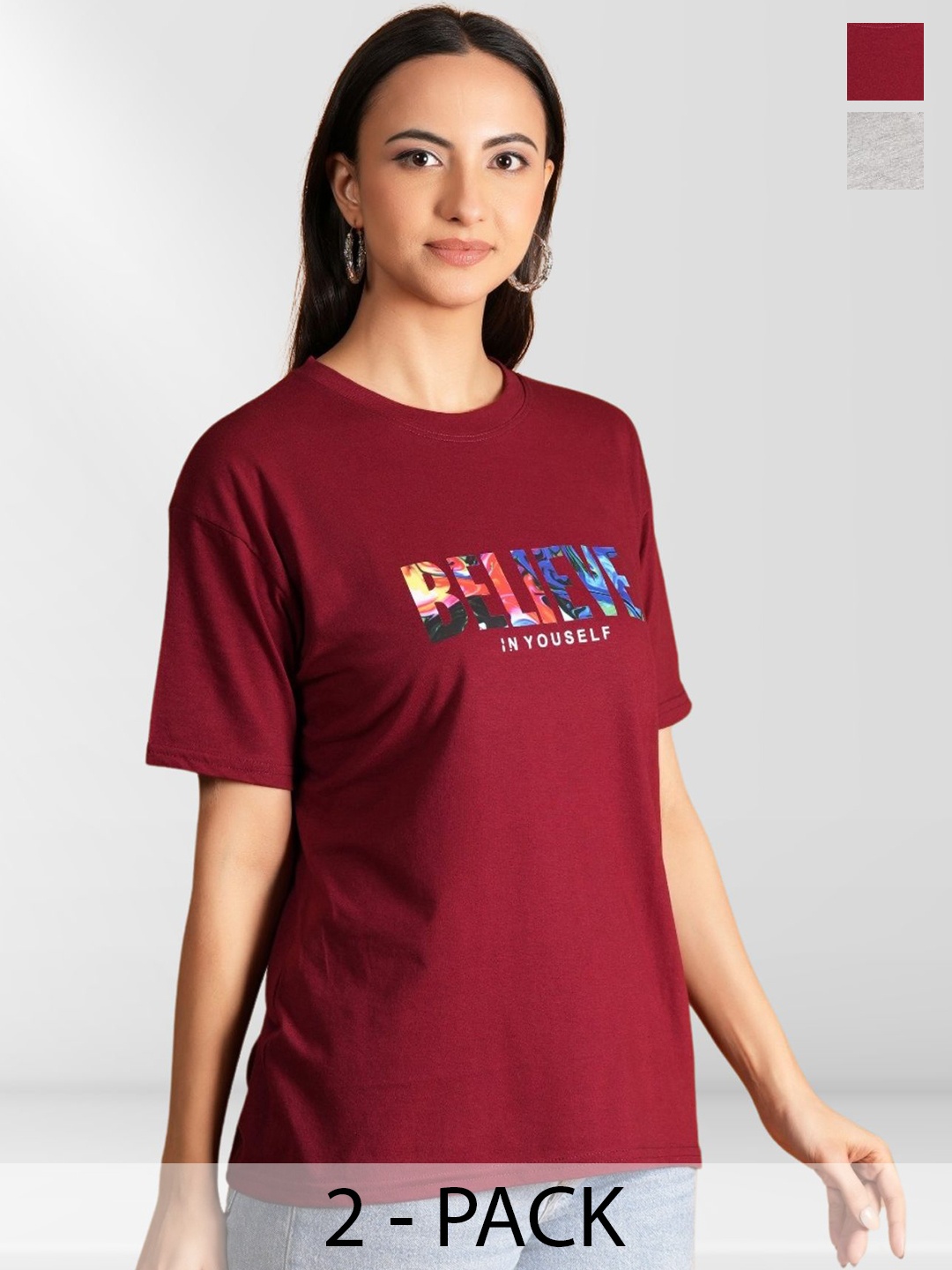 

Belfry Women Typography 2 Printed Extended Sleeves T-shirt, Multi
