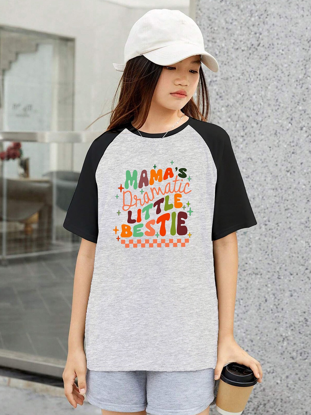 

MODARUE Girls Printed T-shirt, Grey