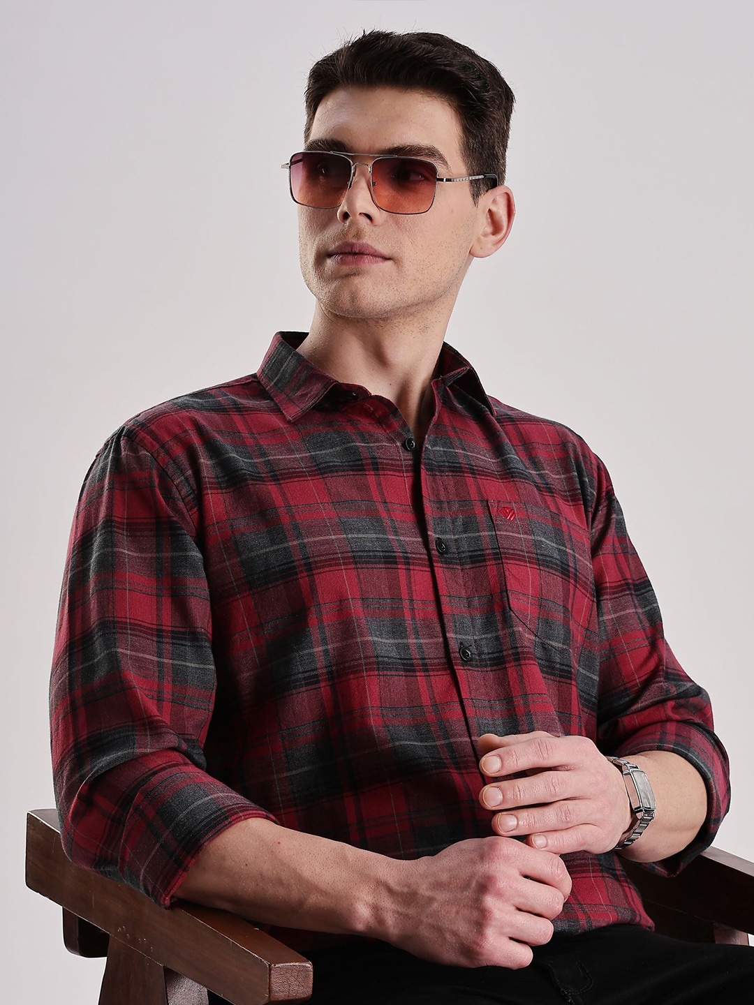 

BS BLUE SQUAD Men Slim Fit Opaque Checked Casual Shirt, Multi