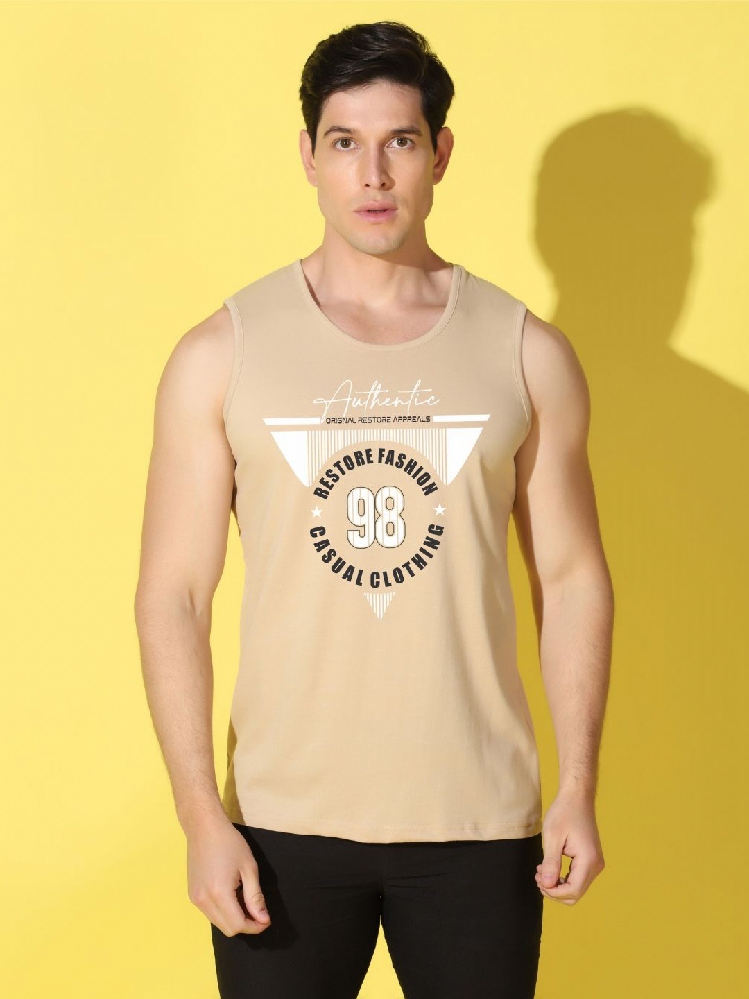 

WOOSTRO Men Typography Printed Slim Fit T-shirt, Rust