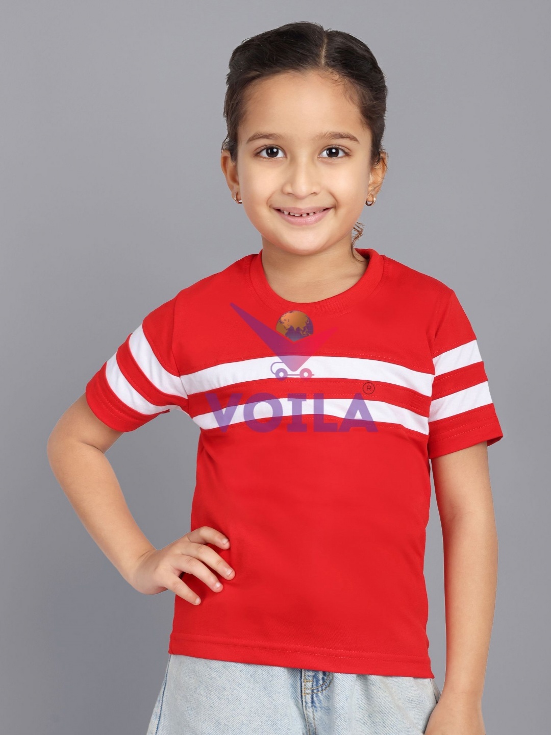 

Billion Girls Striped T-shirt, Red