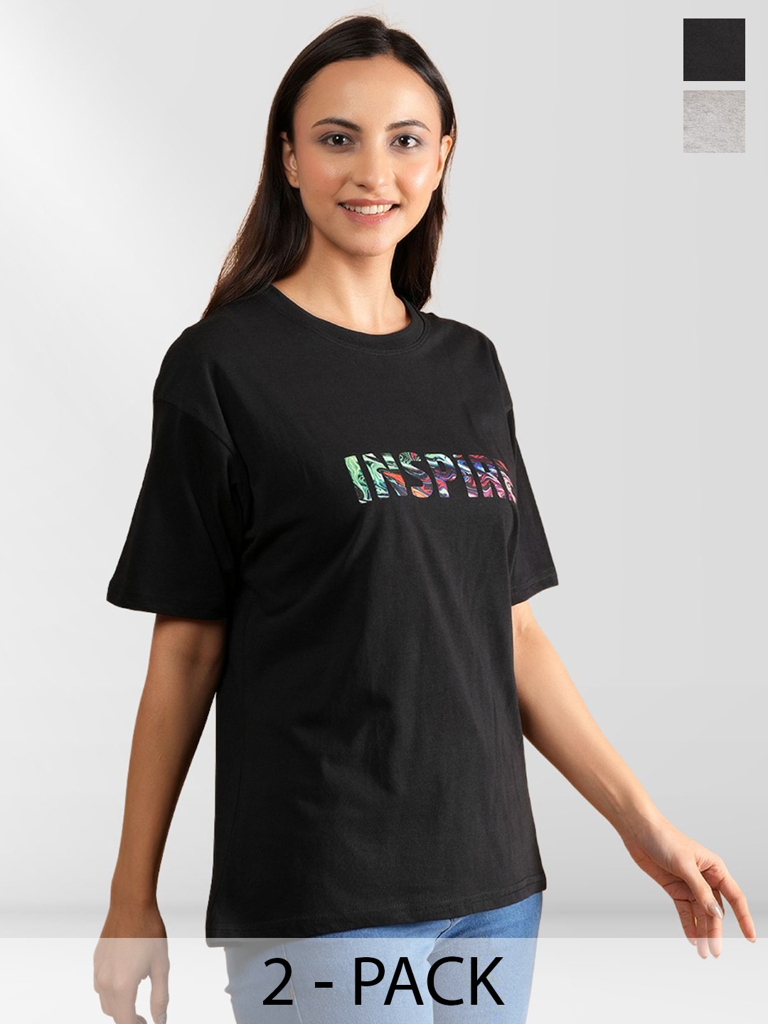 

Belfry Women Typography 2 Printed Extended Sleeves Applique T-shirt, Multi