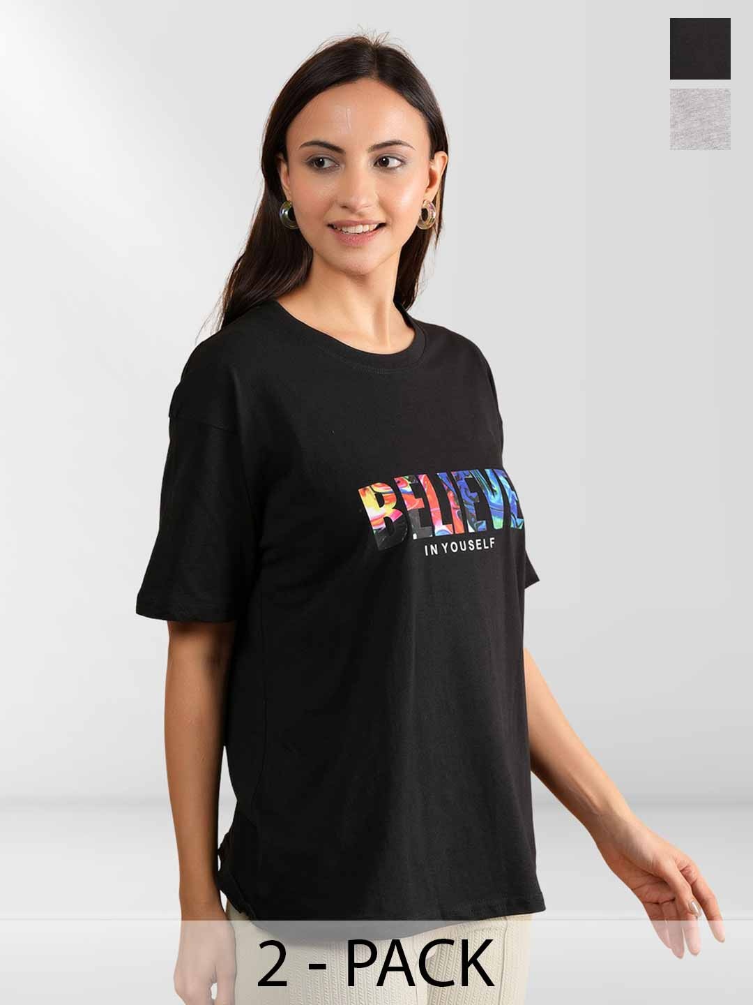 

Belfry Women 2 Printed Applique T-shirt, Multi