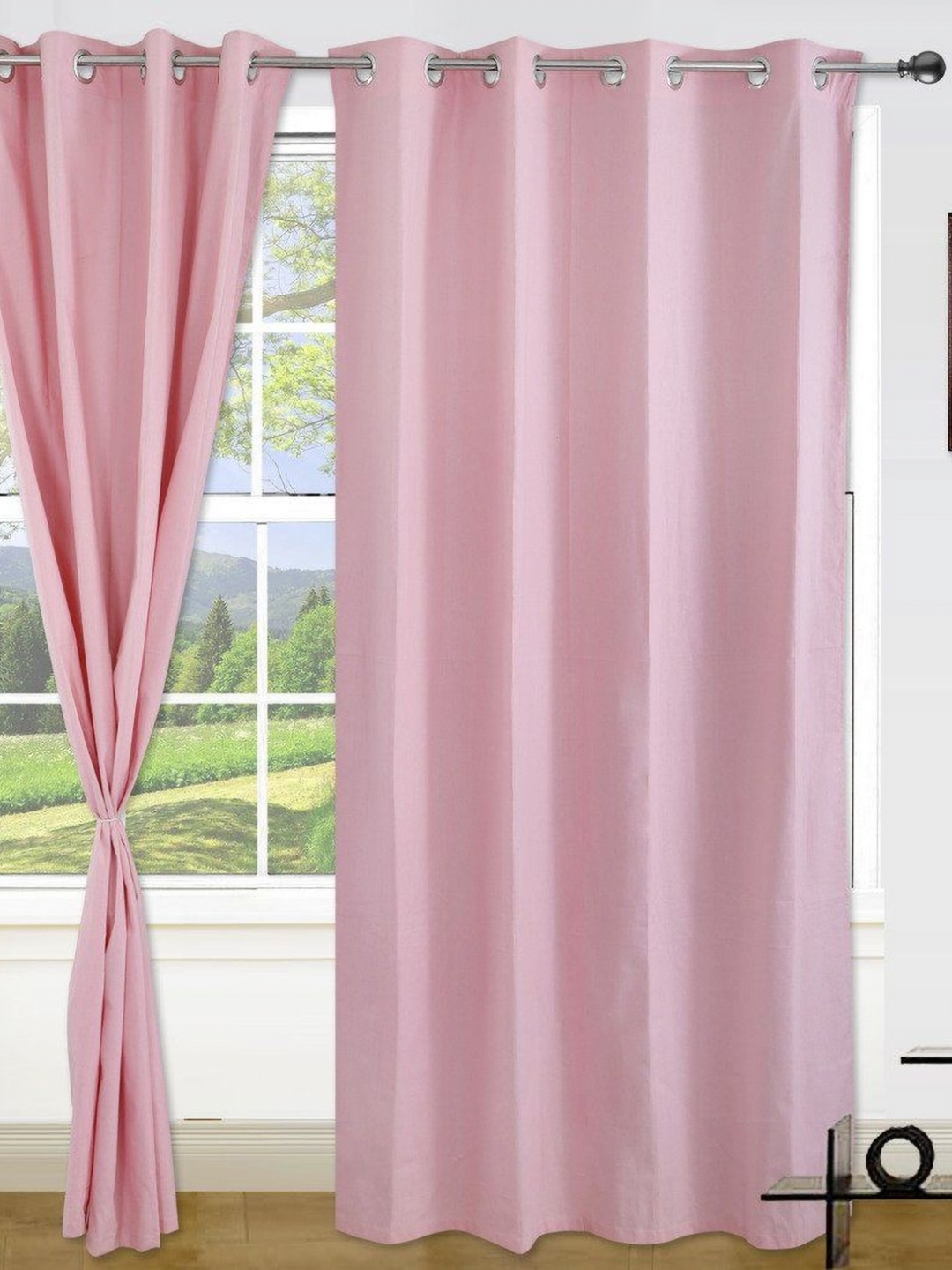 

Dekor World Pink Set of 2 Door Curtain