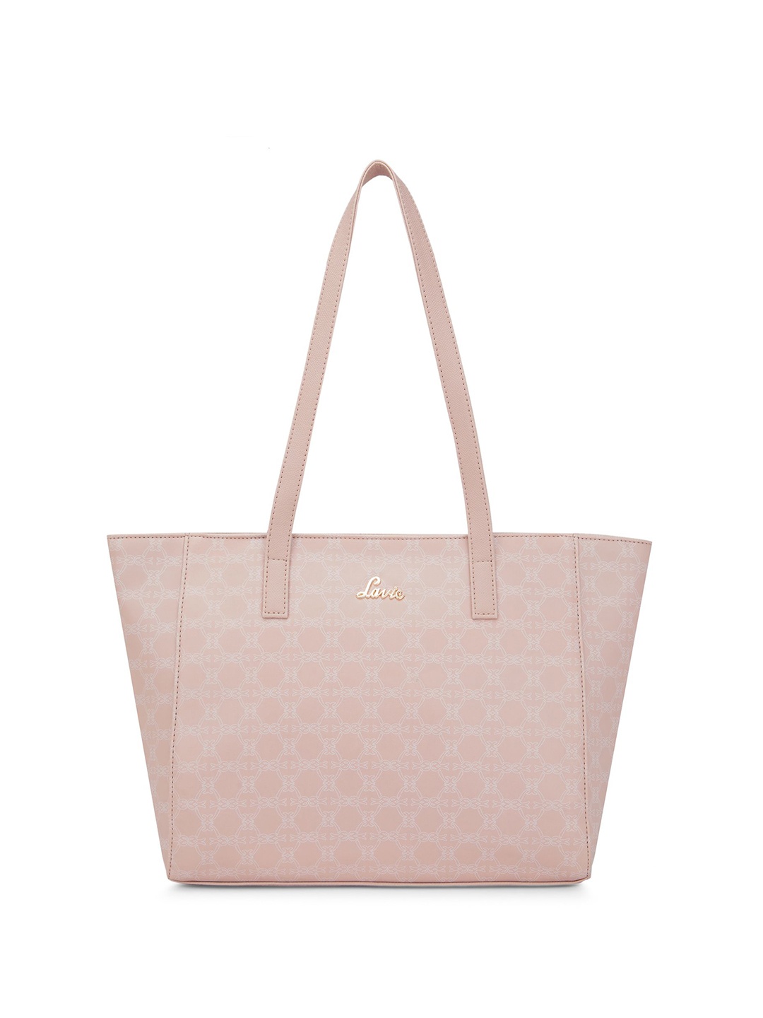 

Lavie Printed Structured Tote Bag with Quilted, Pink
