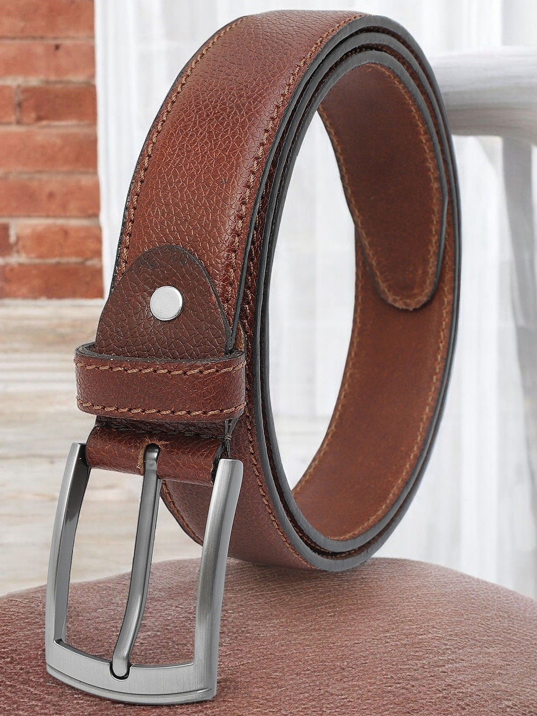 

Metronaut Men Leather Formal Belt, Tan