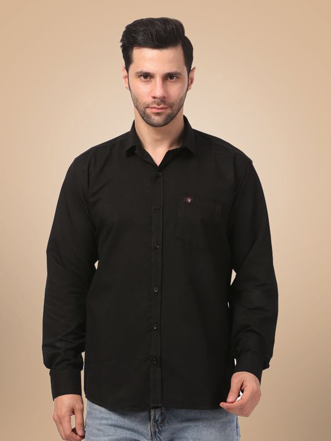 

CLUBWIN Men Opaque Formal Shirt, Black