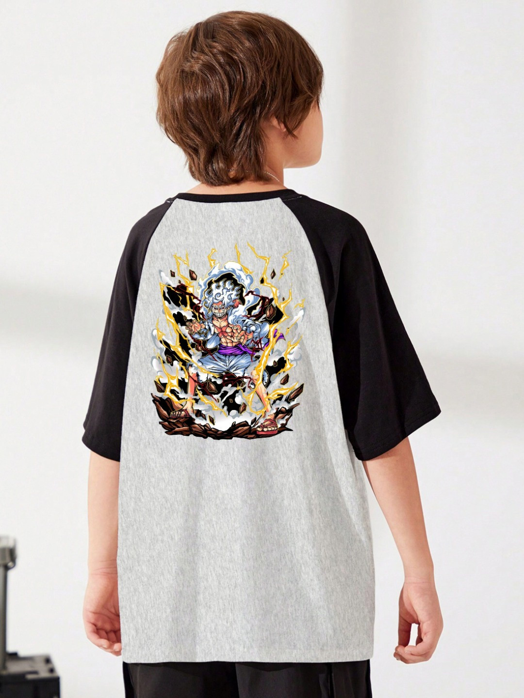 

LOCAVESTIR Boys Printed T-shirt, Grey