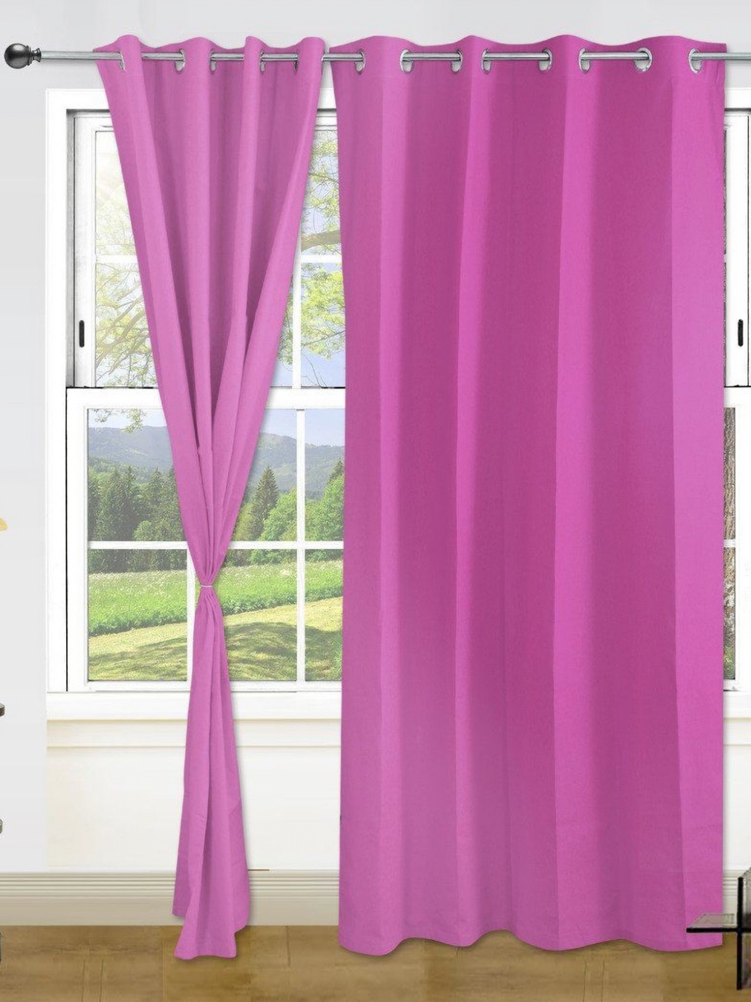 

Dekor World Pink Set of 2 Window Curtain