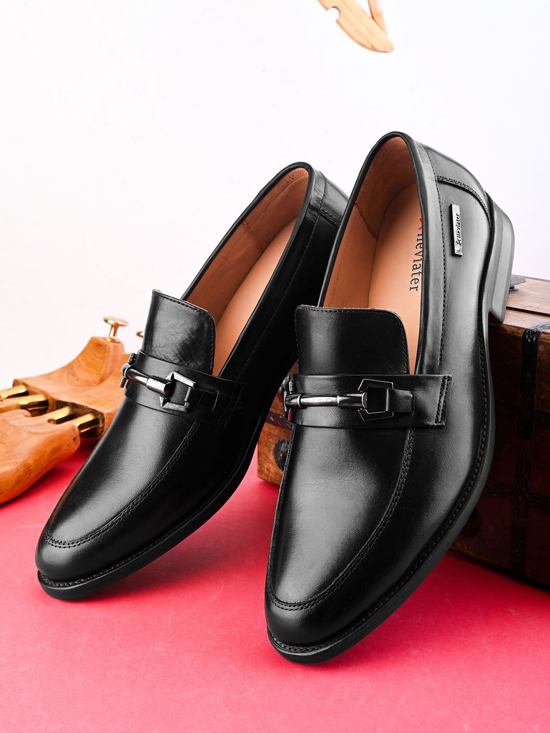 

Alleviater Men Leather Formal Slip-On, Black
