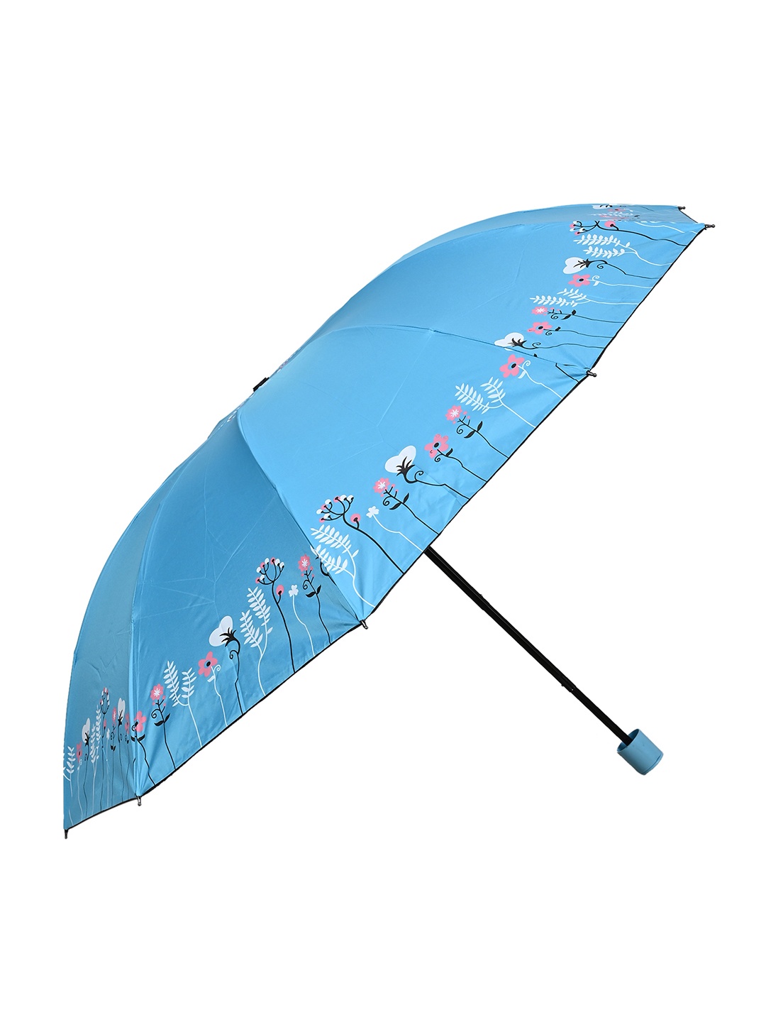 

LOOM LEGACY Manual 3 Fold Self Design Umbrellas, Turquoise blue