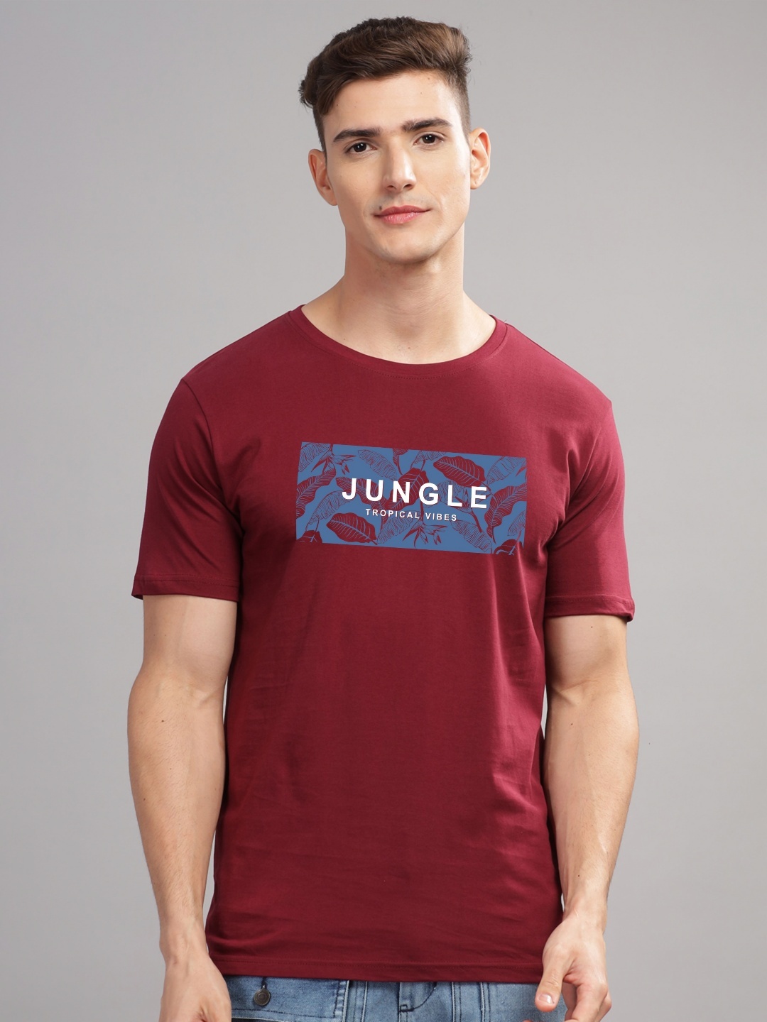 

ADRO Men Printed T-shirt, Maroon