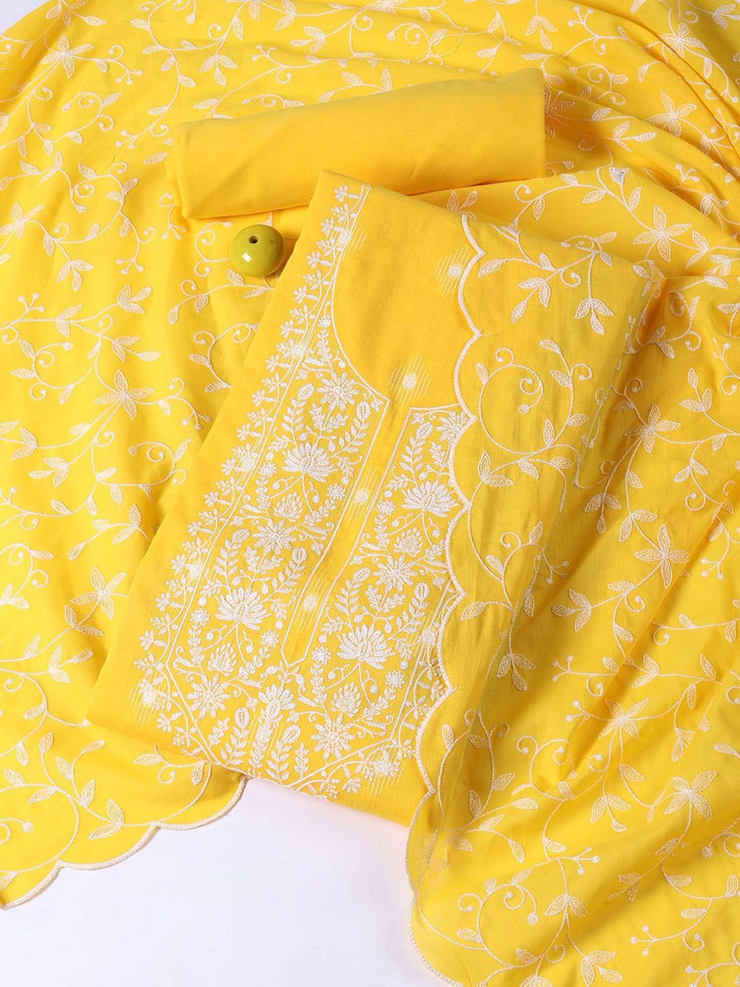 

Meena Bazaar Embroidered Unstitched Dress Material, Yellow