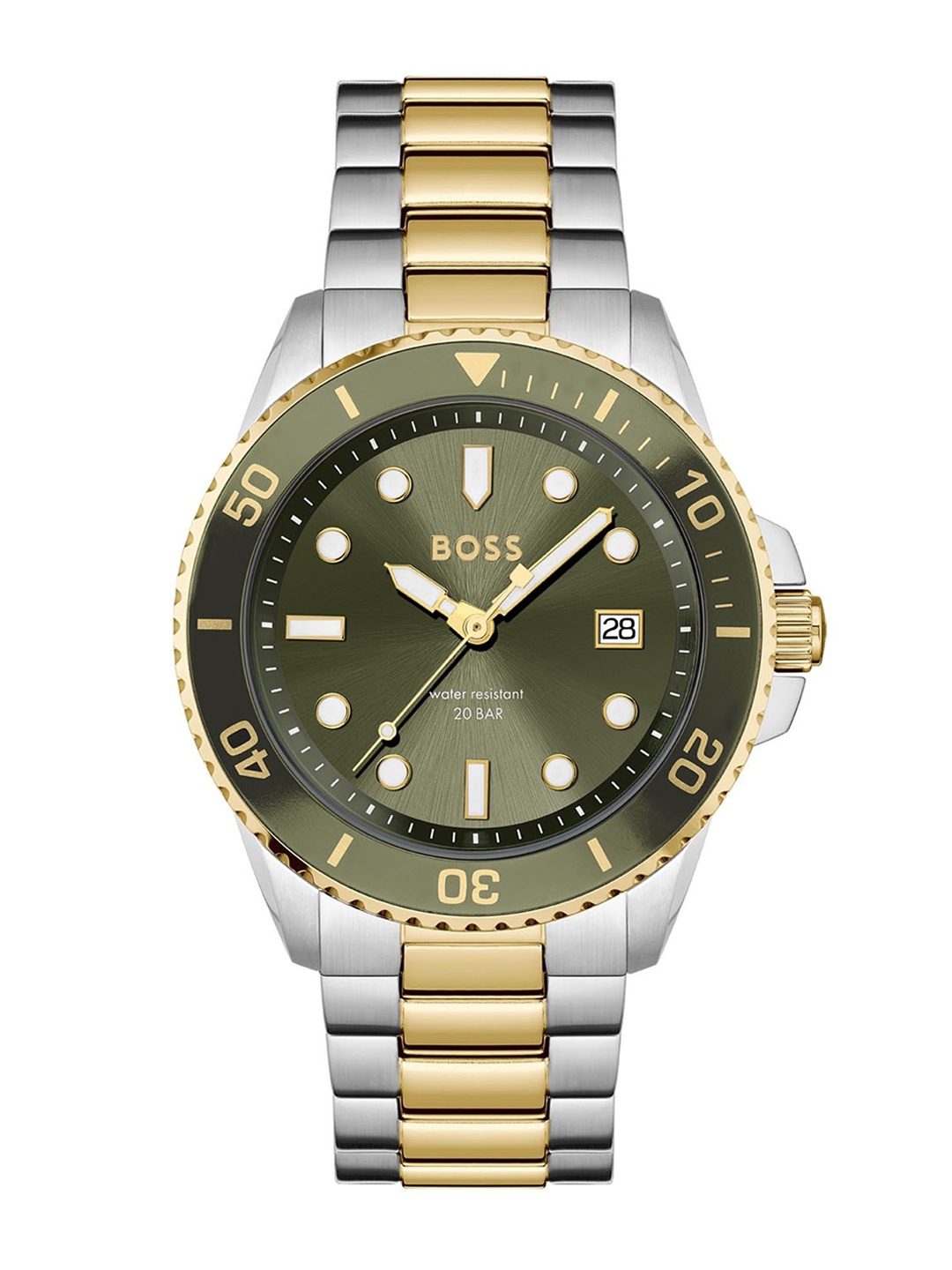 

BOSS Men Dial & Stainless Steel Bracelet Style Straps Analogue Watch 1514011, Green
