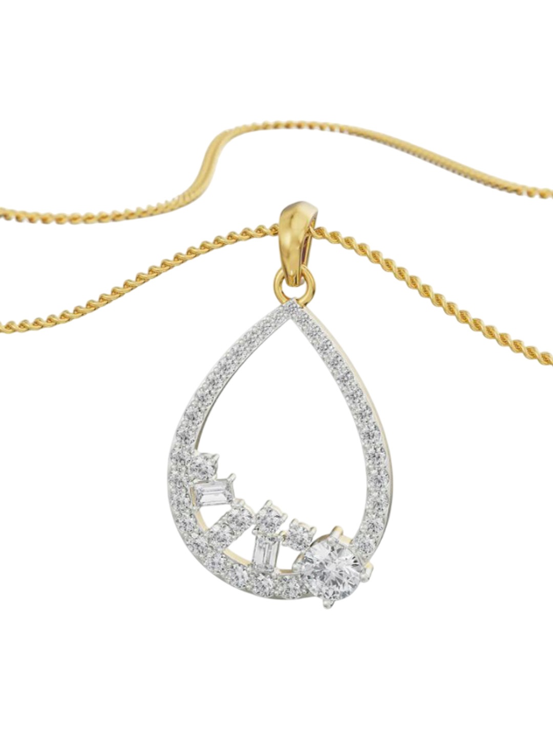 

Emori Cluster Drop Diamond Pendant, Gold