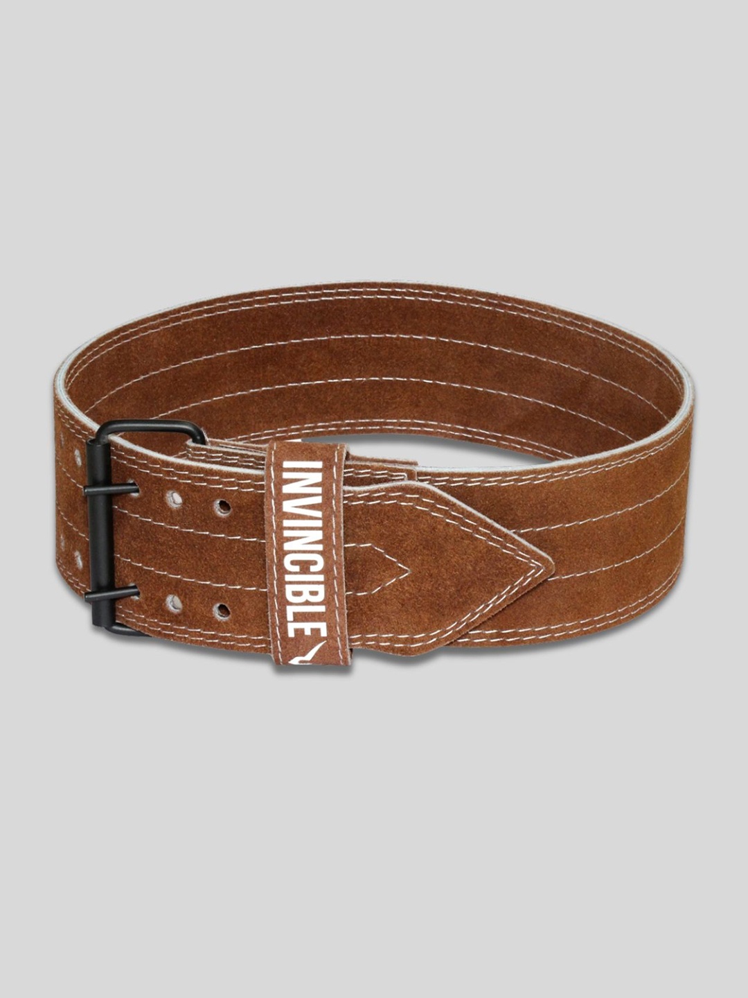 

Invincible Leather Weight Lifting Gym Belt, Brown